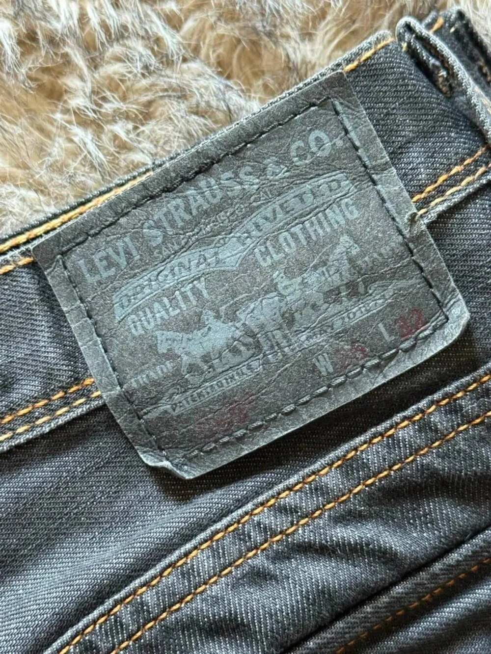 Levi's 569 Loose Straight Jeans Mens 36x32 Black Dark Wash Denim Flap Pocket